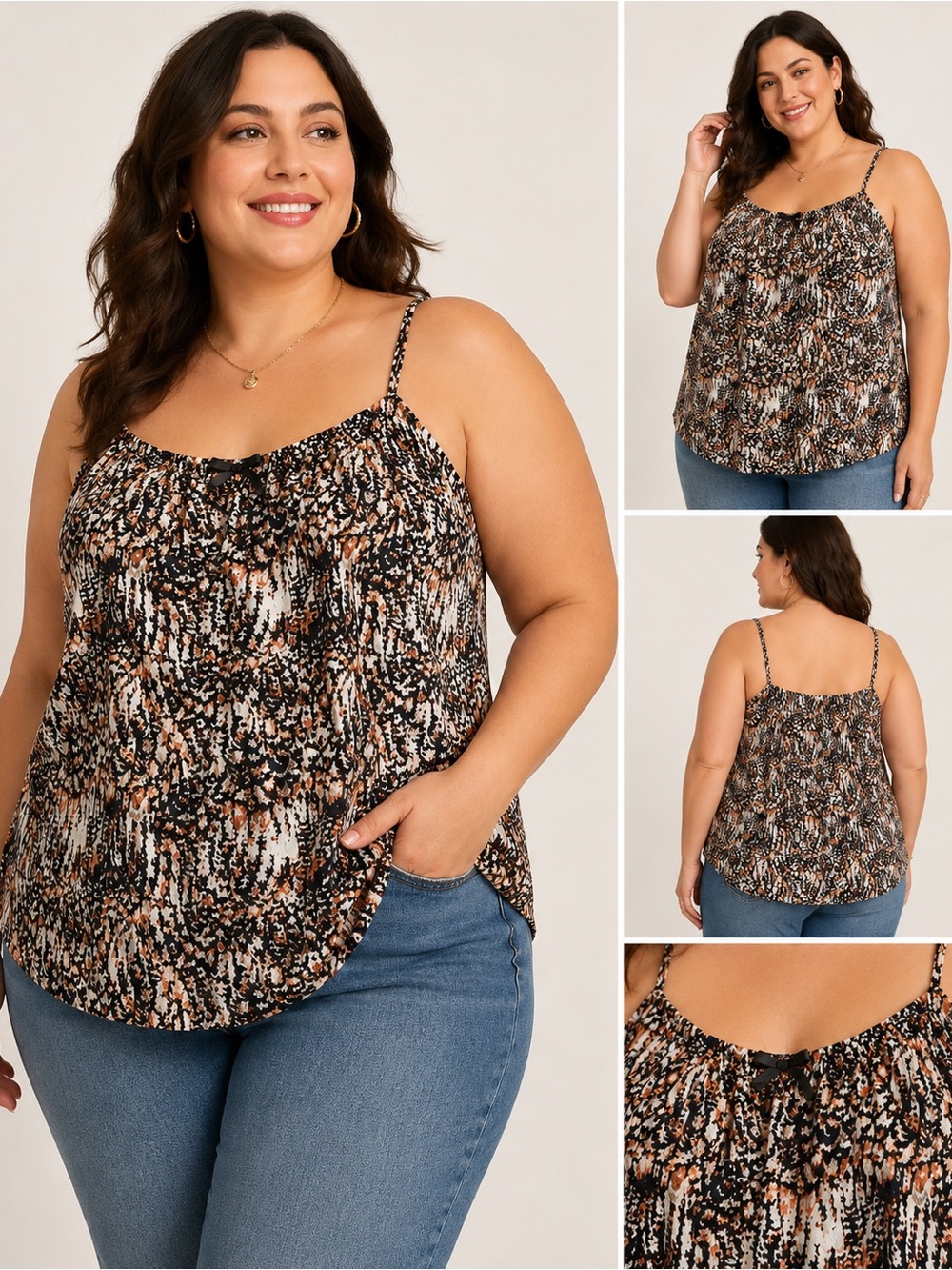 Addition Elle 2X Abstract Print Cami Tank Top